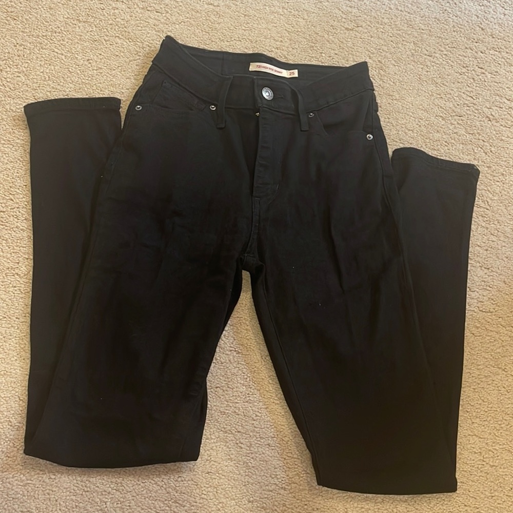 High rise black jeggings